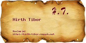 Hirth Tibor névjegykártya